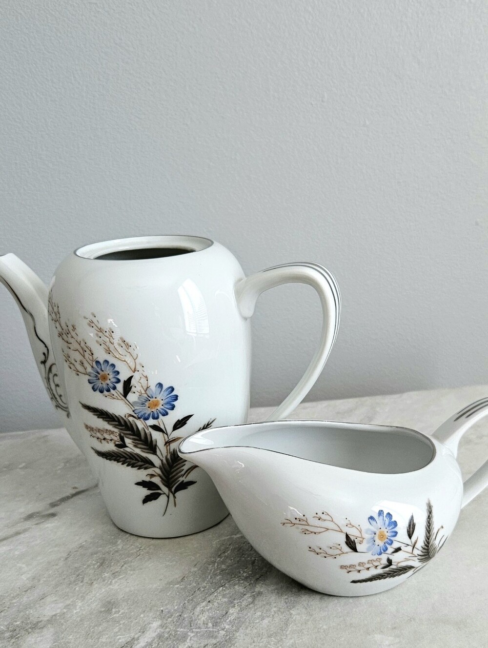 Vintage NAD Fine China (Japan) Coffee/Tea Pitcher & Creamer Jug Set